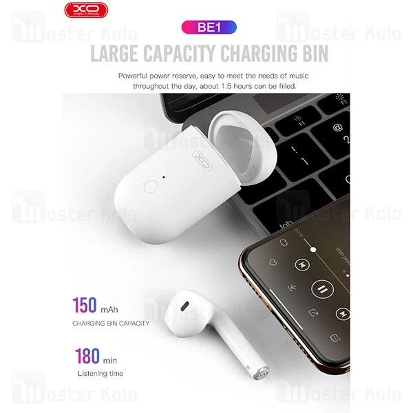 هندزفری تک گوش بلوتوث XO BE1 Single Earbud دارای داک شارژ