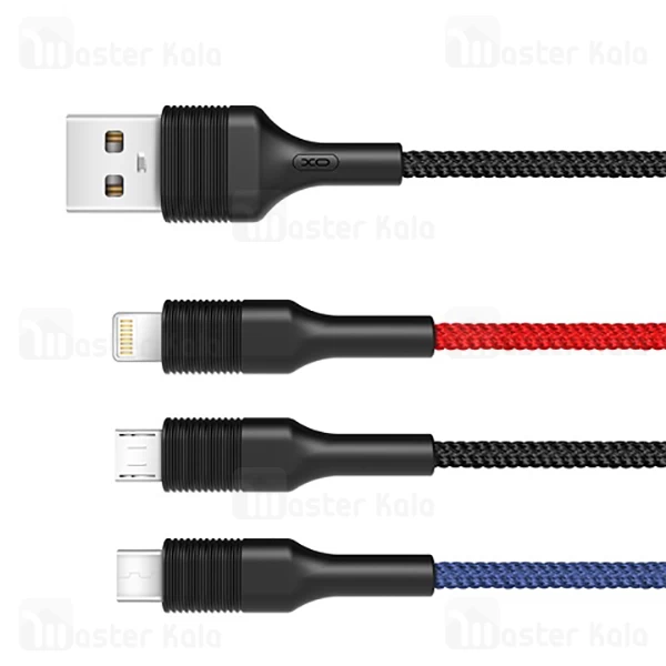 کابل سه سر ایکس او XO NB54 3 in 1 Charging Cable توان 3 آمپر