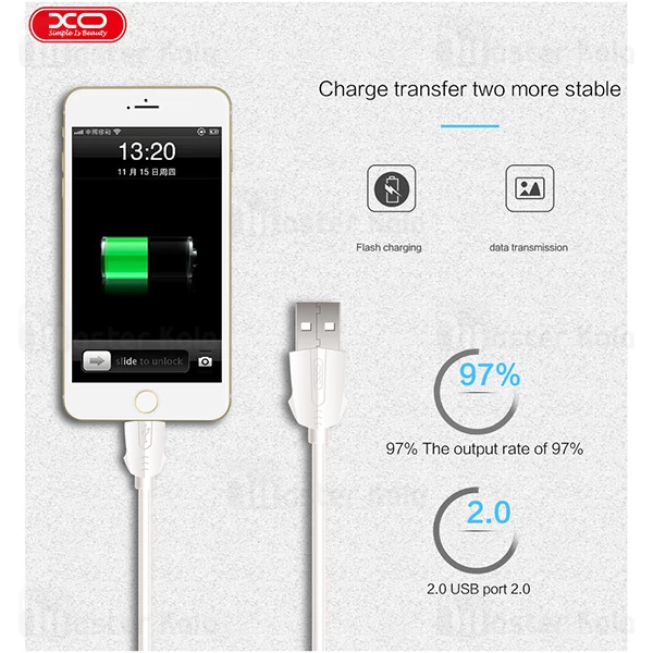 کابل لایتنینگ ایکس او XO NB9 Data Charging Cable توان 2.4 آمپر