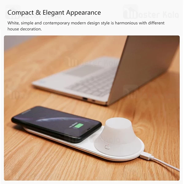 شارژر وایرلس شیائومی Xiaomi Yeelight YLYD04YI 10W Wireless Charger دارای چراغ خواب
