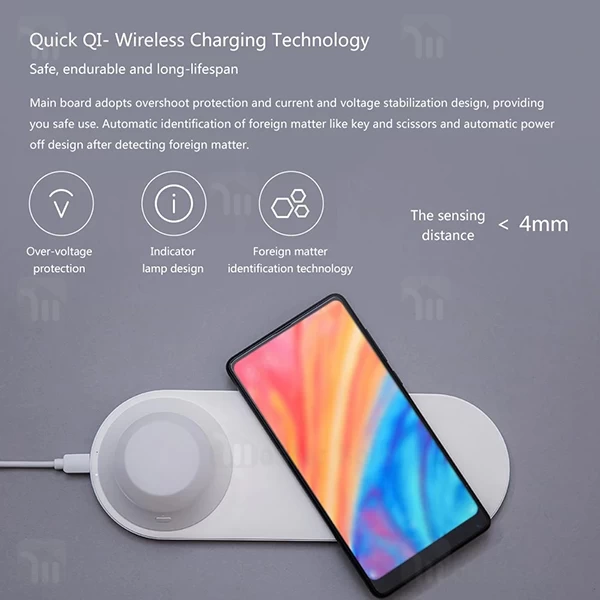 شارژر وایرلس شیائومی Xiaomi Yeelight YLYD04YI 10W Wireless Charger دارای چراغ خواب