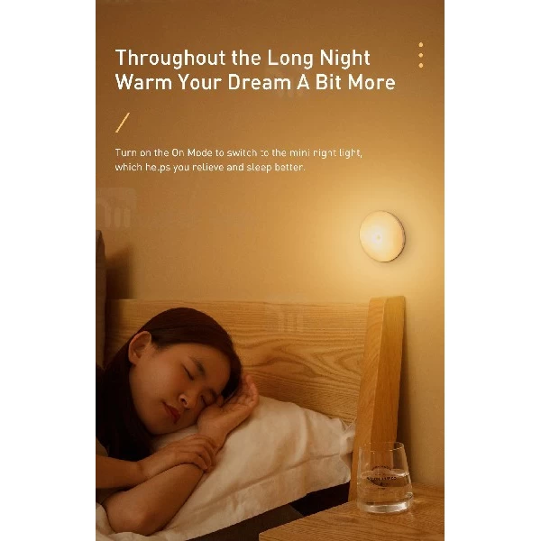 چراغ هوشمند بیسوس Baseus Light Garden Nightlight DGYUA-LA02 دارای سنسور نور و حرکت