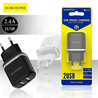 شارژر دیواری بروفون Borofone BA25A Dual Port Charger 2.4A