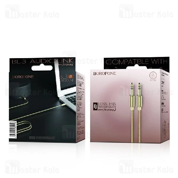 کابل انتقال صدا بروفون Borofone BL3 Audiolink Aux Cable به طول 1 متر