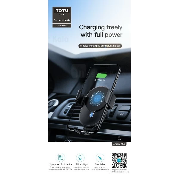 هولدر و شارژر وایرلس 10 وات TOTU CACW-036 Smart Wireless Charger ابعاد 4 تا 6.5 اینچ