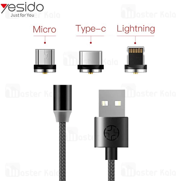 کابل شارژ مگنتی سه کاره 2.4 آمپر یسیدو Yesido CA-11 Magnetic Cable