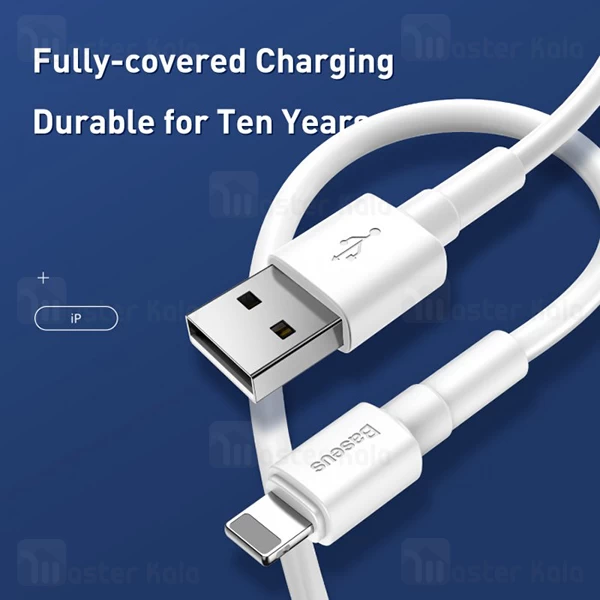 کابل لایتنینگ بیسوس Baseus Mini White CALSW-02 توان 2.4 آمپر