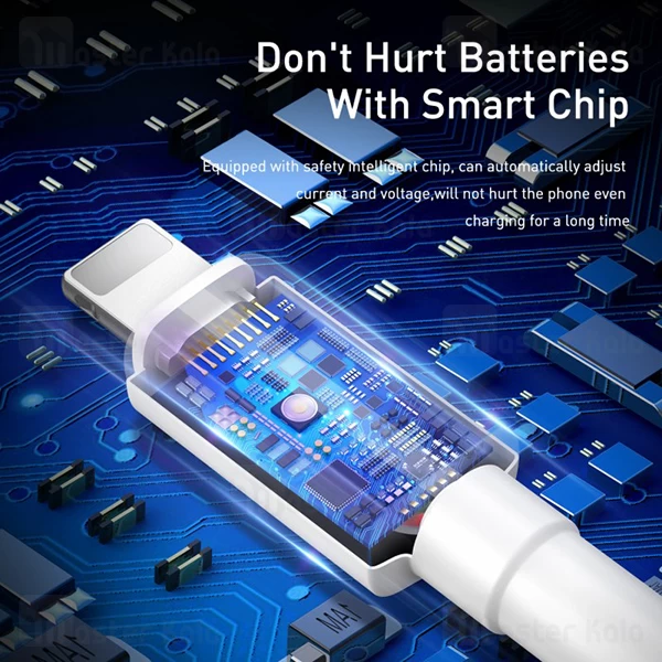 کابل لایتنینگ بیسوس Baseus Mini White CALSW-02 توان 2.4 آمپر