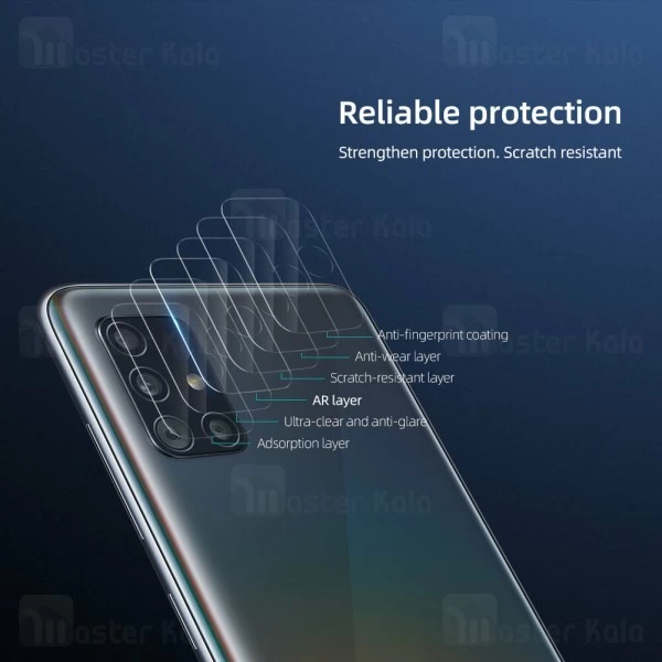 پک دوتایی محافظ لنز دوربین نیلکین Samsung Galaxy A71 InvisiFilm Camera Protector