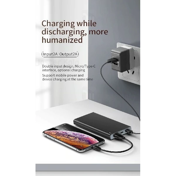 پاوربانک 10000 میلی آمپر بیسوس Baseus Choc PPALL-QK1G Power Bank توان 2 آمپر