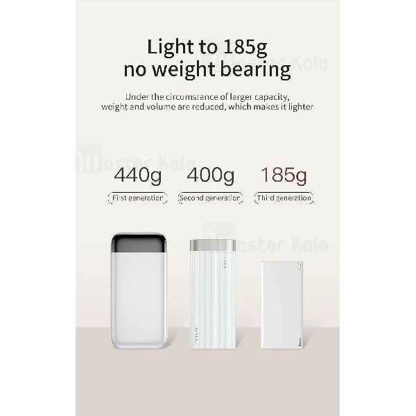 پاوربانک 10000 میلی آمپر بیسوس Baseus Choc PPALL-QK1G Power Bank توان 2 آمپر