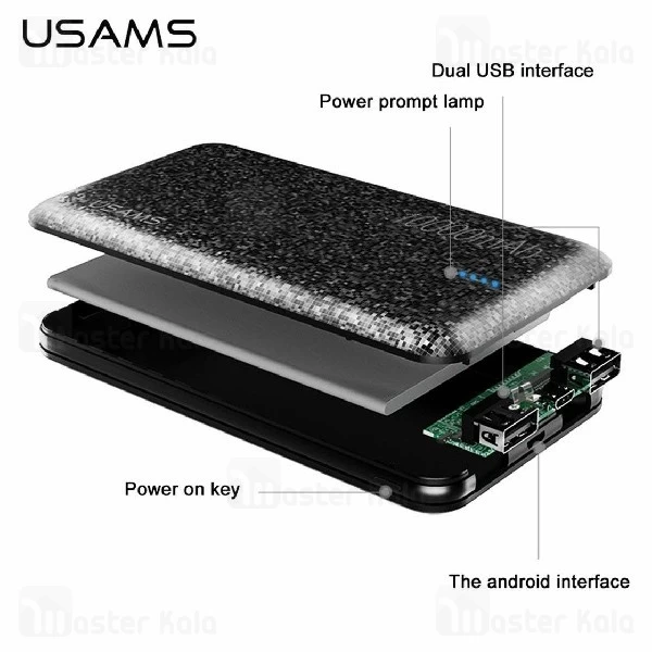 پاوربانک 10000 میلی آمپر یوسامز USAMS US-CD21 Power Bank توان 2.1 آمپر
