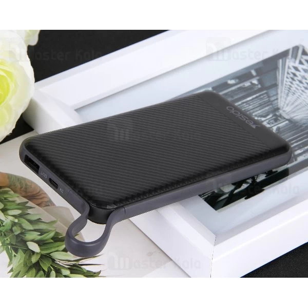 پاوربانک 10000 میلی آمپر یسیدو Yesido YP-03 دارای کابل متصل و توان 2 آمپر