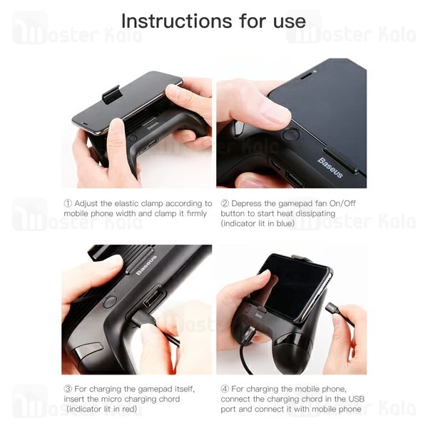 دسته بازی و هولدر فن دار بیسوس Baseus Cool Play Games Dissipate Heat Hand Handle