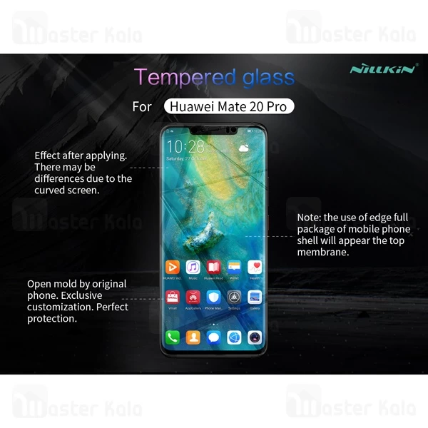 محافظ صفحه شیشه ای تمام صفحه نیلکین Huawei Mate 20 Pro / Porsche Design Nillkin CP+ Max