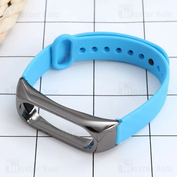 بند فیبرکربنی فریم فلزی دستبند سلامتی شیائومی Xiaomi Mi Band 2