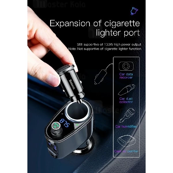 شارژر فندکی و پخش کننده بلوتوث Baseus Locomotive MP3 Vehicle CCALL-RH01 فلش خور