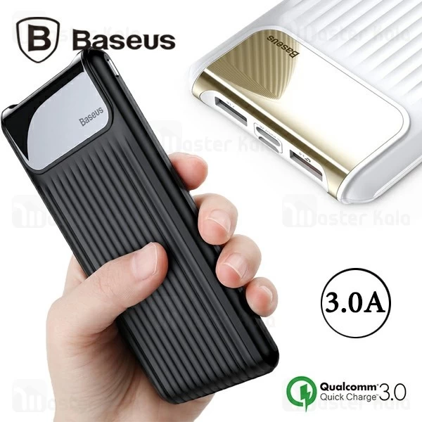 پاوربانک 10000 فست شارژ بیسوس Baseus Thin QC3.0 M+T Digital Display PPYZ-C01