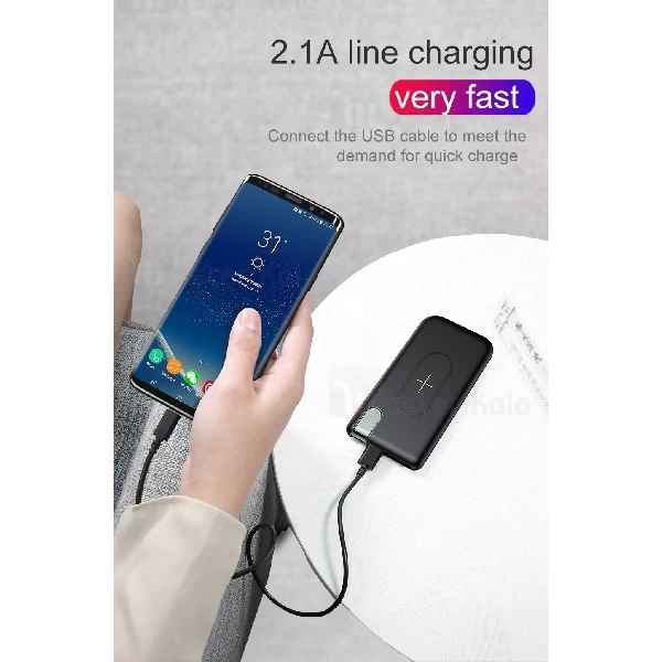 پاوربانک وایرلس 10000 میلی آمپر بیسوس Baseus Thin Version PPALL-QY01