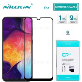 محافظ صفحه شیشه ای تمام صفحه تمام چسب نیلکین سامسونگ Samsung Galaxy A20/A30/ A50 Nillkin CP+ Glass