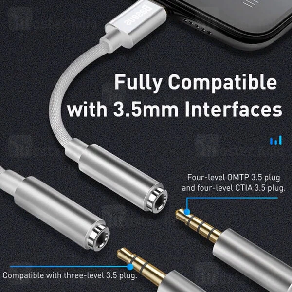 کابل تبدیل Lightning به پورت AUX بیسوس Baseus iP Male to 3.5mm Female L3.5 Adapter CALL3-01 