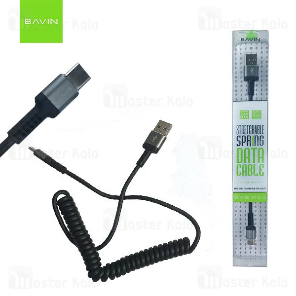 کابل Type C باوین Bavin CB-153 Cable توان 2.4 آمپر و طراحی تلفنی