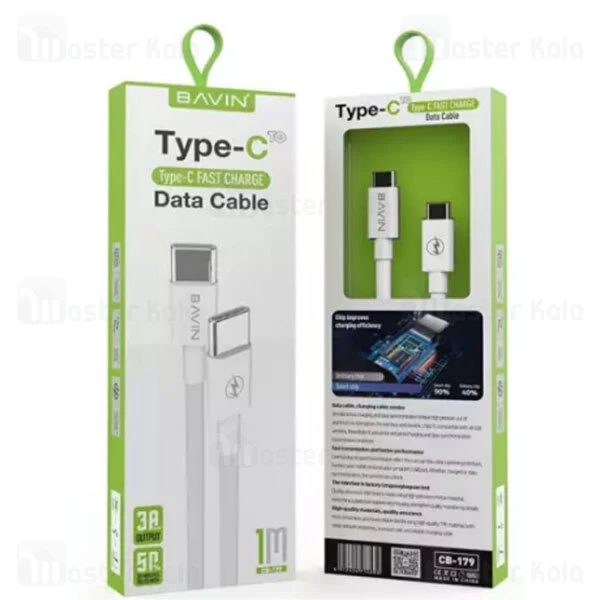 کابل Type C به Type Cباوین Bavin CB-179 PD Cable توان 5 آمپر و طول 1 متر