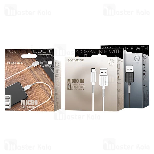 کابل شارژ میکرو یو اس بی بروفون Borofone BX11 UJET با توان 2 آمپر