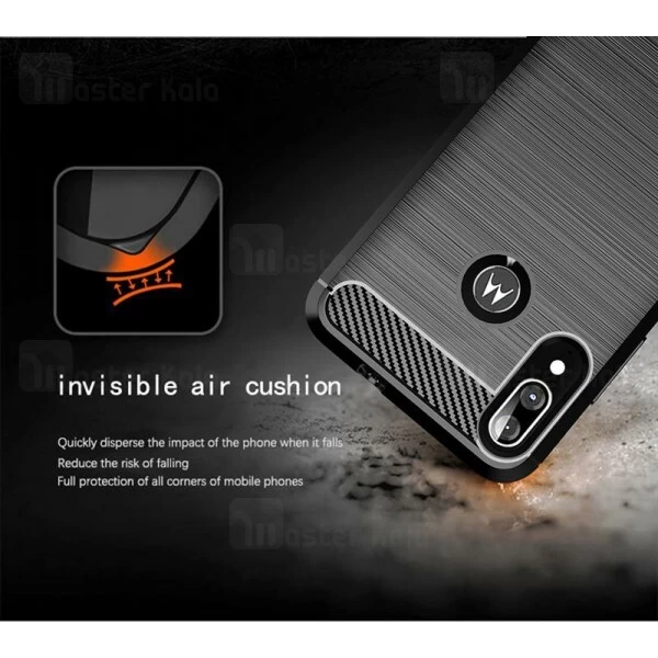 قاب محافظ ژله ای Motorola Moto E6 Plus / E6s Fiber Carbon Rugged Armor Case