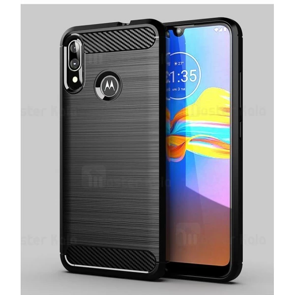 قاب محافظ ژله ای Motorola Moto E6 Plus / E6s Fiber Carbon Rugged Armor Case
