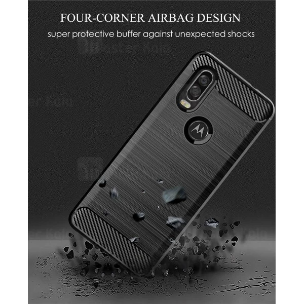 قاب محافظ ژله ای Motorola One Vision Fiber Carbon Rugged Armor Case
