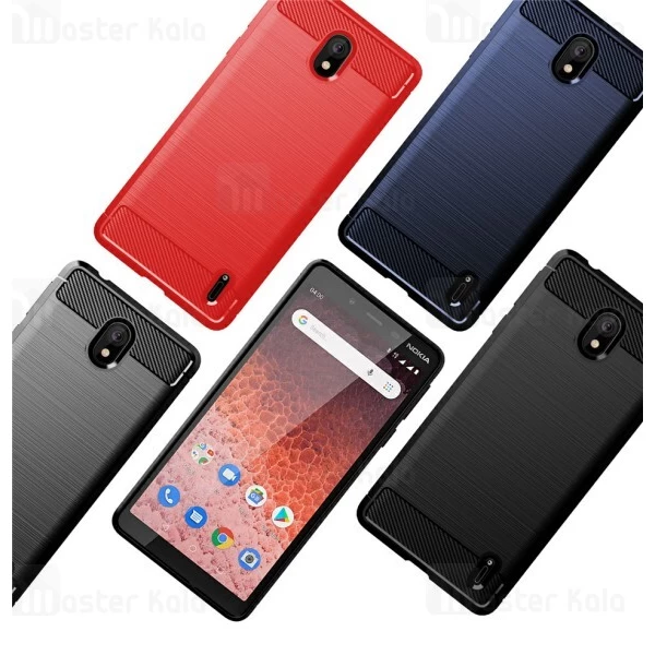 قاب محافظ ژله ای Nokia 1 Plus Fiber Carbon Rugged Armor Case