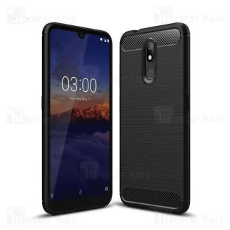 قاب محافظ ژله ای نوکیا Nokia 3.2 Rugged Armor Fiber Carbon