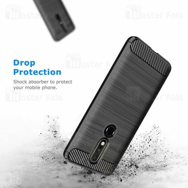 قاب محافظ ژله ای Nokia 8.1 / X7 Fiber Carbon Rugged Armor Case