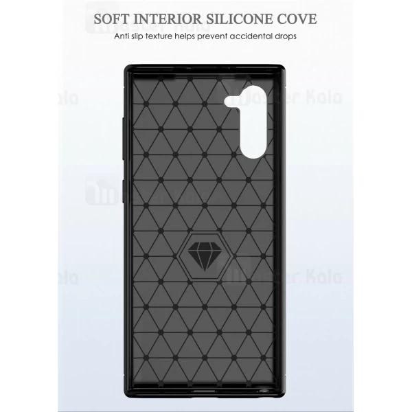 قاب محافظ ژله ای Samsung Galaxy Note 10 Fiber Carbon Rugged Armor Case