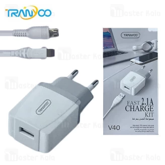 شارژر دیواری ترانیو Tranyoo V40 2.1A با کابل همراه