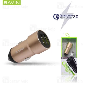 شارژر فندکی باوین Bavin PC376 2.4A QC3 Car Charger دو پورت همراه با کابل
