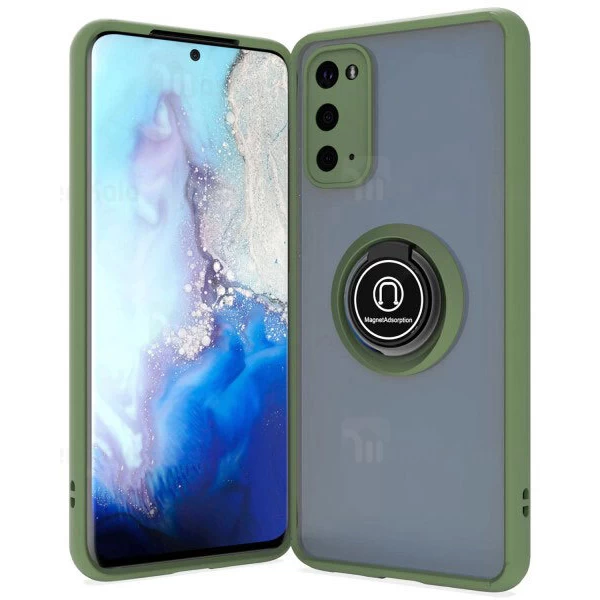 قاب محافظ Samsung Galaxy S20 Matte Hybrid Ring Case