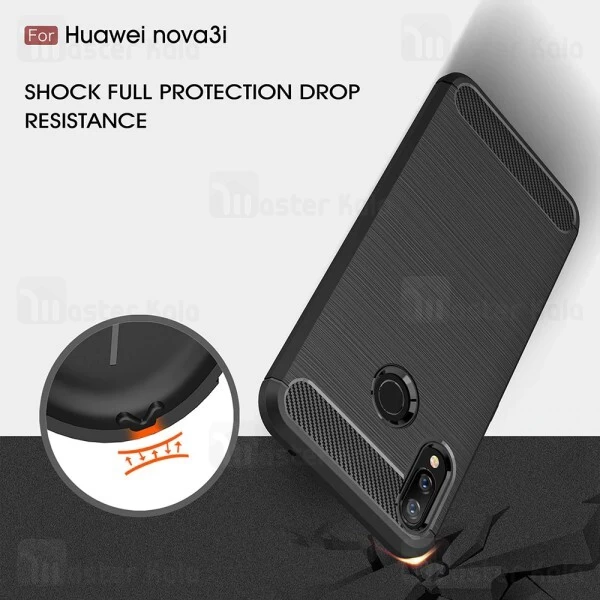 قاب محافظ ژله ای Huawei Nova 3i / P Smart Plus Fiber Carbon Rugged Armor Case
