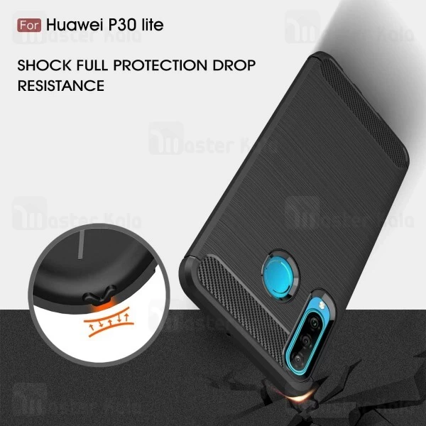 قاب محافظ ژله ای Huawei P30 Lite / Nova 4e Fiber Carbon Rugged Armor Case