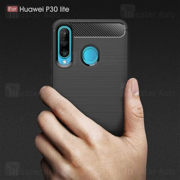 قاب محافظ ژله ای Huawei P30 Lite / Nova 4e Fiber Carbon Rugged Armor Case