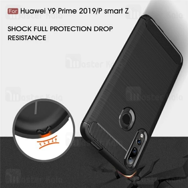 قاب محافظ ژله ای Huawei Y9 Prime 2019 / Honor 9x Global Fiber Carbon Rugged Armor Case
