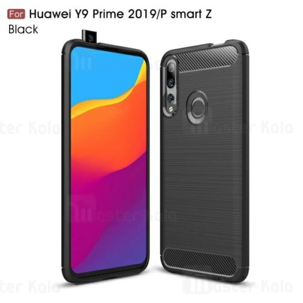 قاب محافظ ژله ای Huawei Y9 Prime 2019 / Honor 9x Global Fiber Carbon Rugged Armor Case