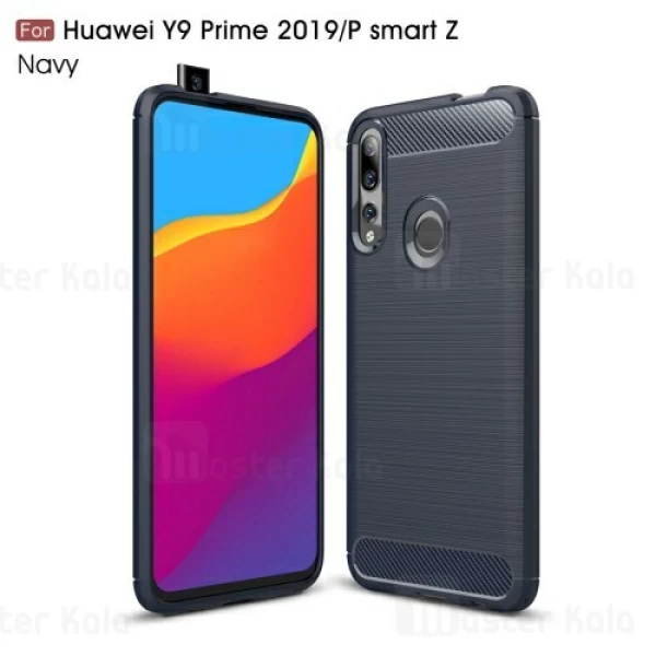قاب محافظ ژله ای Huawei Y9 Prime 2019 / Honor 9x Global Fiber Carbon Rugged Armor Case