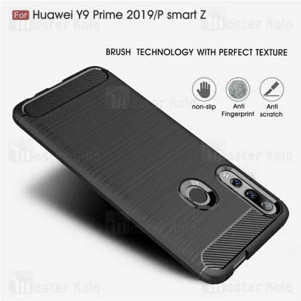 قاب محافظ ژله ای Huawei Y9 Prime 2019 / Honor 9x Global Fiber Carbon Rugged Armor Case