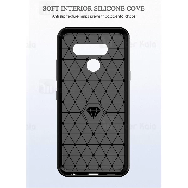 قاب محافظ ژله ای LG K50 / K12 Max Fiber Carbon Rugged Armor Case