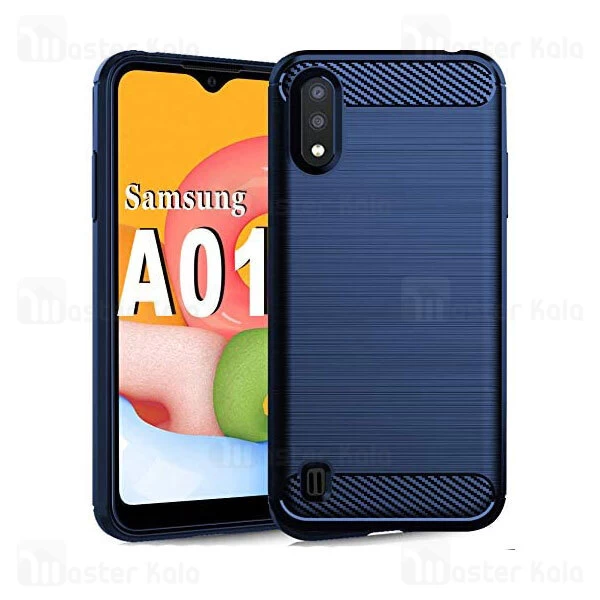 قاب محافظ ژله ای Samsung Galaxy A01 / A015 Fiber Carbon Rugged Armor Case