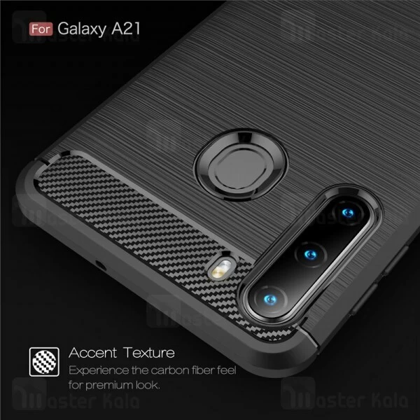 قاب محافظ ژله ای Samsung Galaxy A21 Fiber Carbon Rugged Armor Case