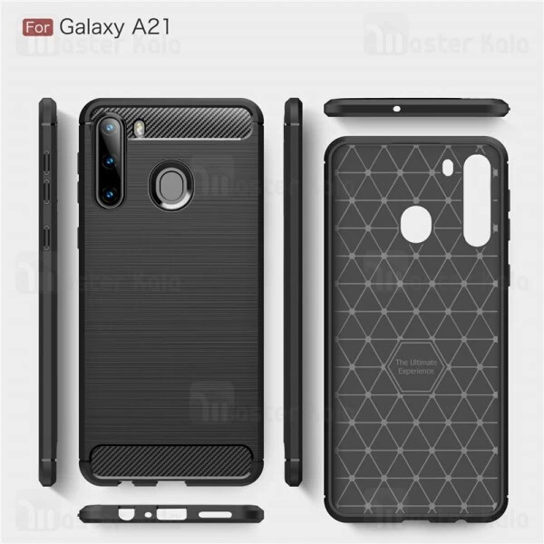 قاب محافظ ژله ای Samsung Galaxy A21 Fiber Carbon Rugged Armor Case