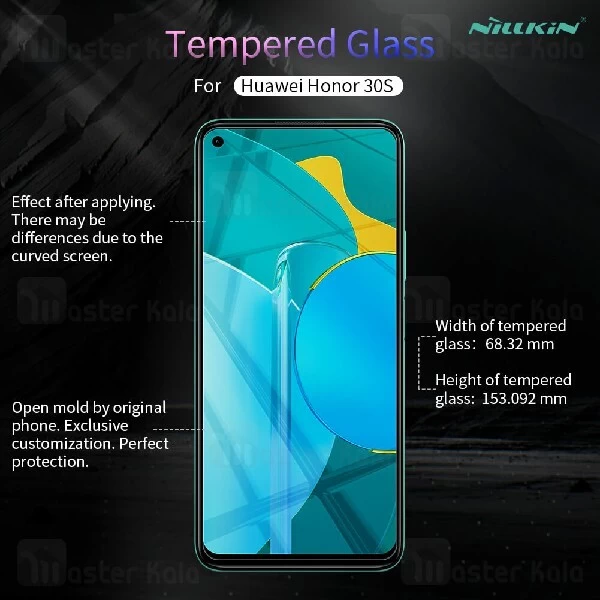 محافظ صفحه شیشه ای نیلکین هواوی Huawei Honor 30S Nillkin H+ Pro + محافظ لنز